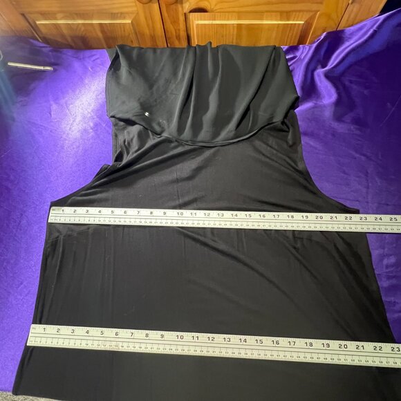 AGB πFigure- Friendly Black Chiffon Drape Overlay Top Keyhole Backside - Picture 10 of 14